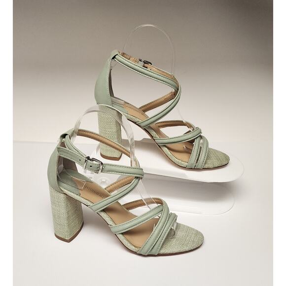 Antonio Melani Gemy Strappy Leather Sandals Mint Green Size 6M - Picture 12 of 14